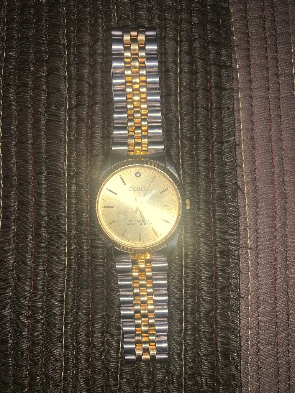 Seiko Diamond Gold Dial Two-Tone Bracelet Men's Watch